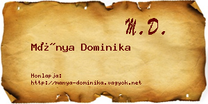 Mánya Dominika névjegykártya